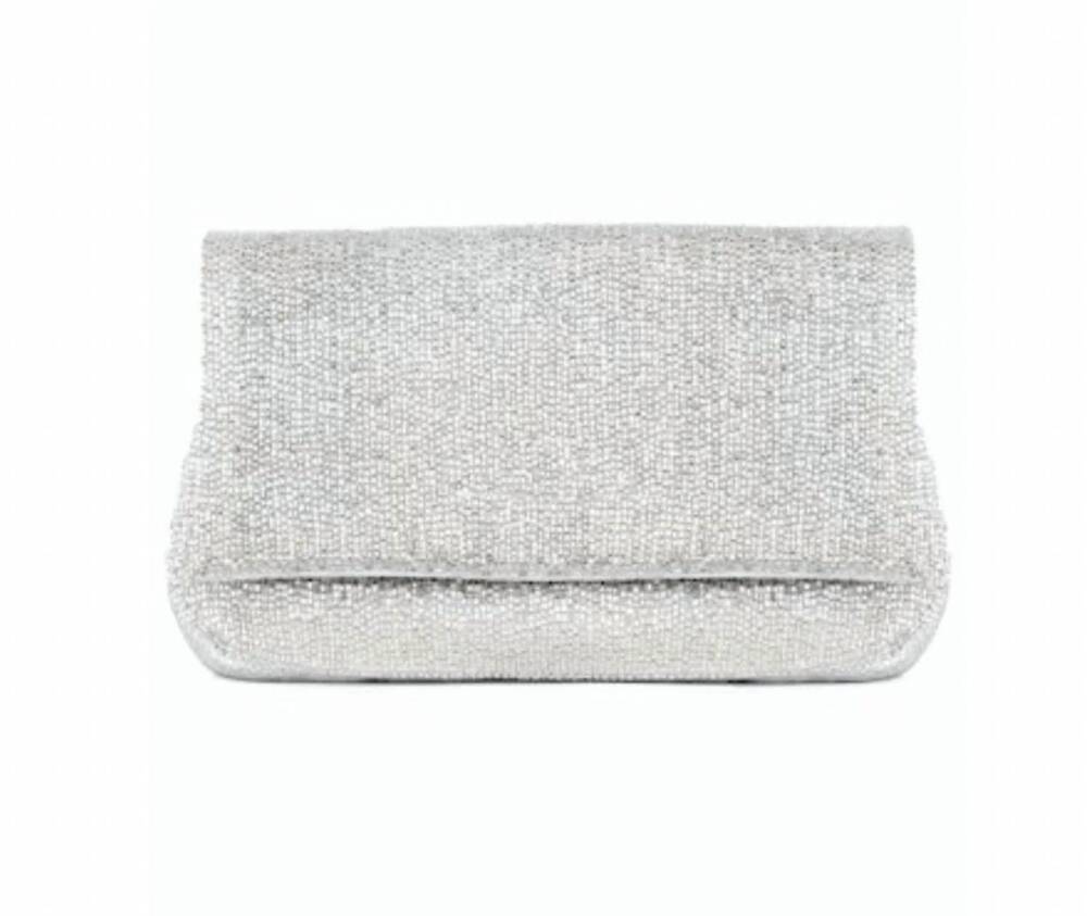 NEW DEEPA GURNANI women's luann clutch bag in silver